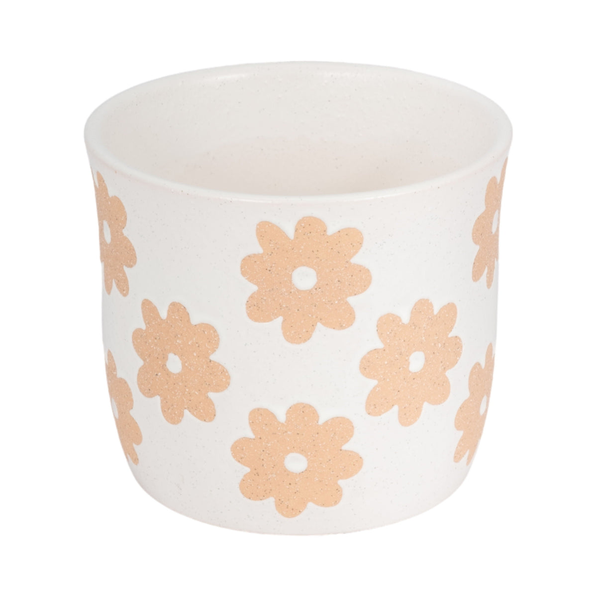 Flower Power Planter - White / Tan