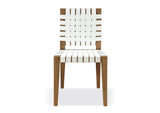 JVLH63W One Woven Leather And Solid Wood Dining Side Chair In White And Bisque (Set of 2)