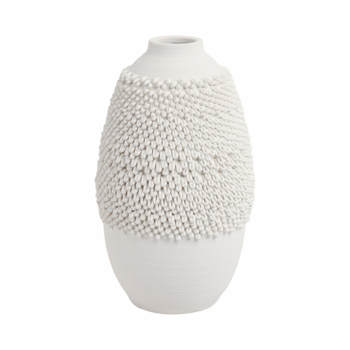 Arroyo Small 3D Printed Porcelain Vase - Ivory
