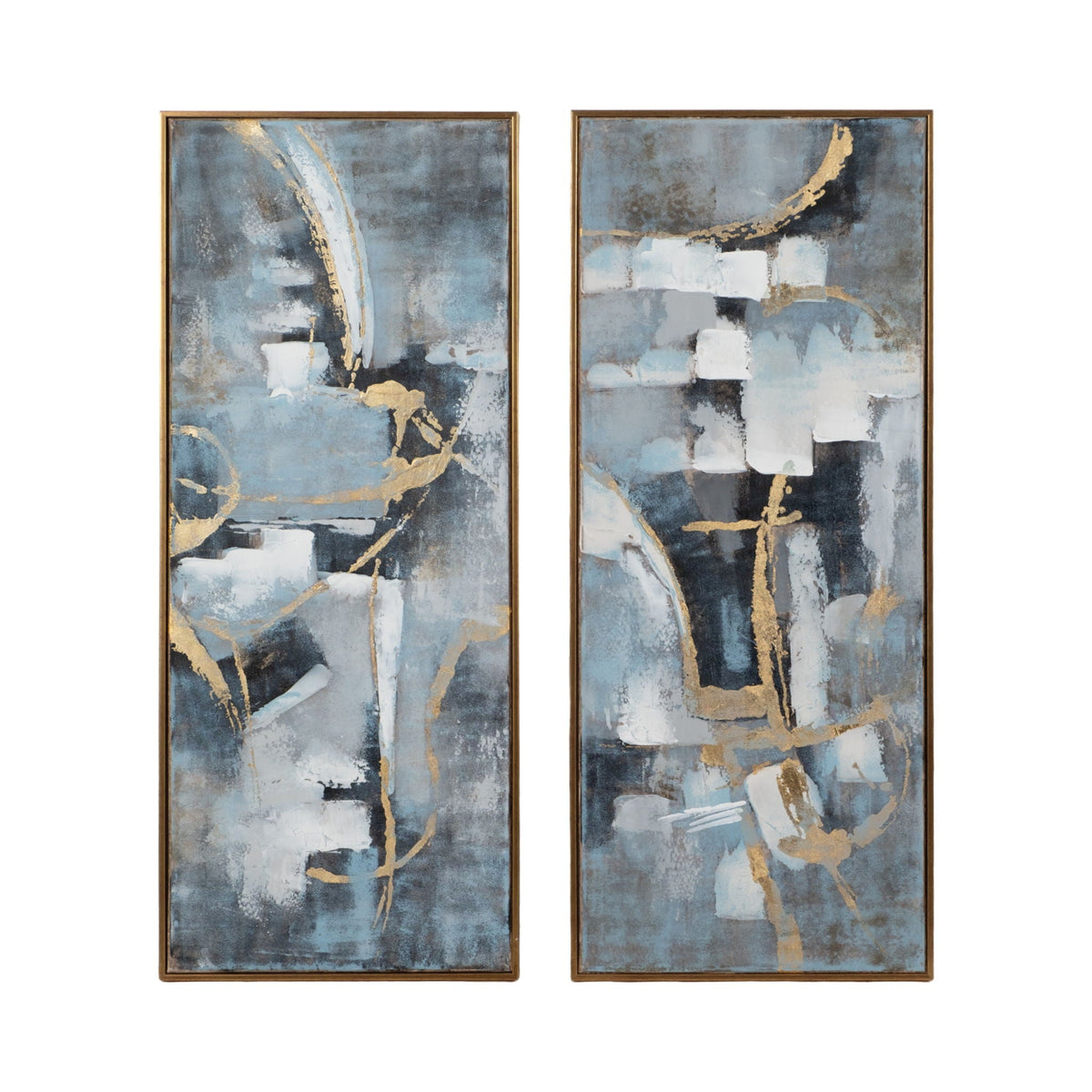 Abstract Oil Painting 51 x 21" (Set of 2) - Multi