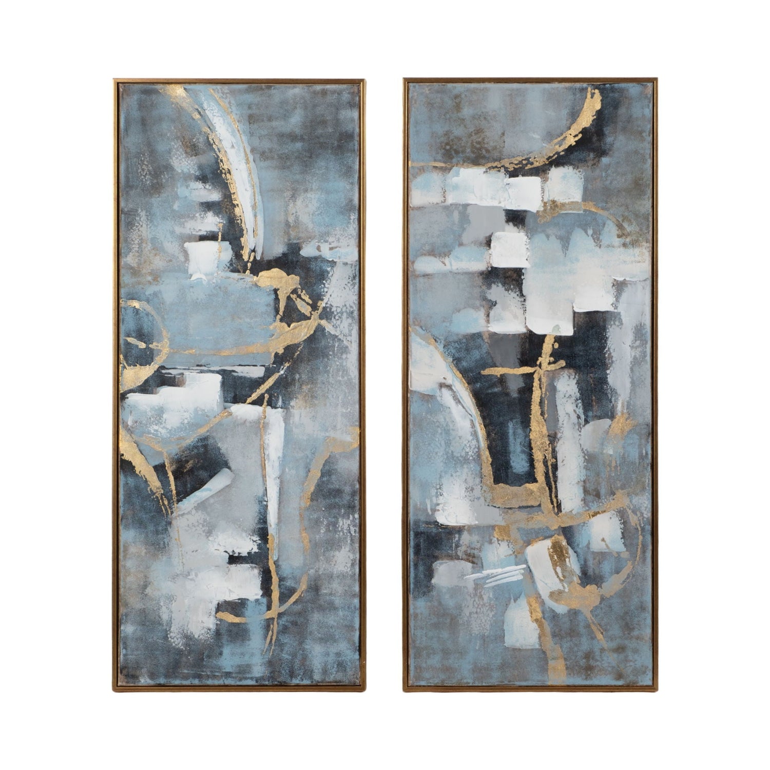 Abstract Oil Painting 51 x 21" (Set of 2) - Multi