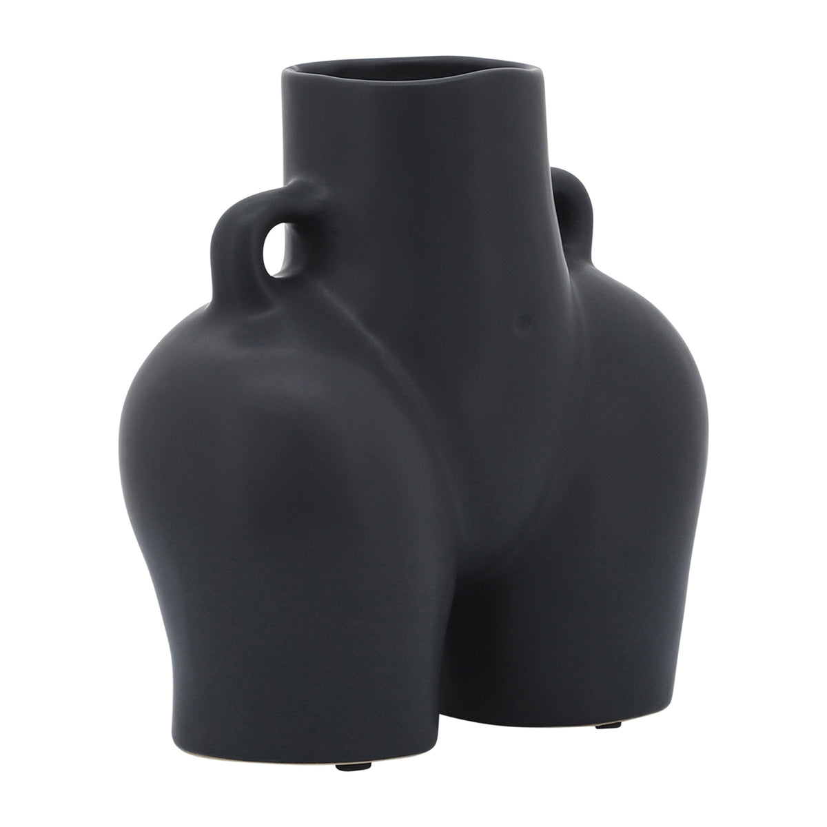 Ceramic Half Body Vase 7" - Black