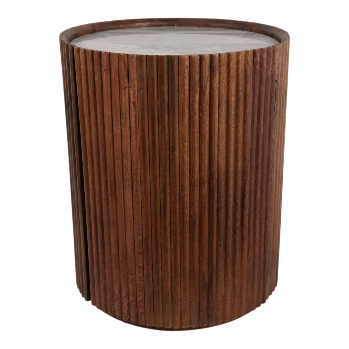 20" x 16" Storage Accent Table, Marble Top - Brown