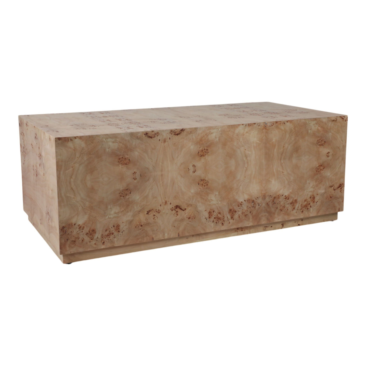 47" x 24" Rectangular Burl Wood Coffee Table - Tan