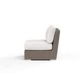 Coronado - Armless Club Chair, With Self Welt - Canvas Flax / Dark Brown