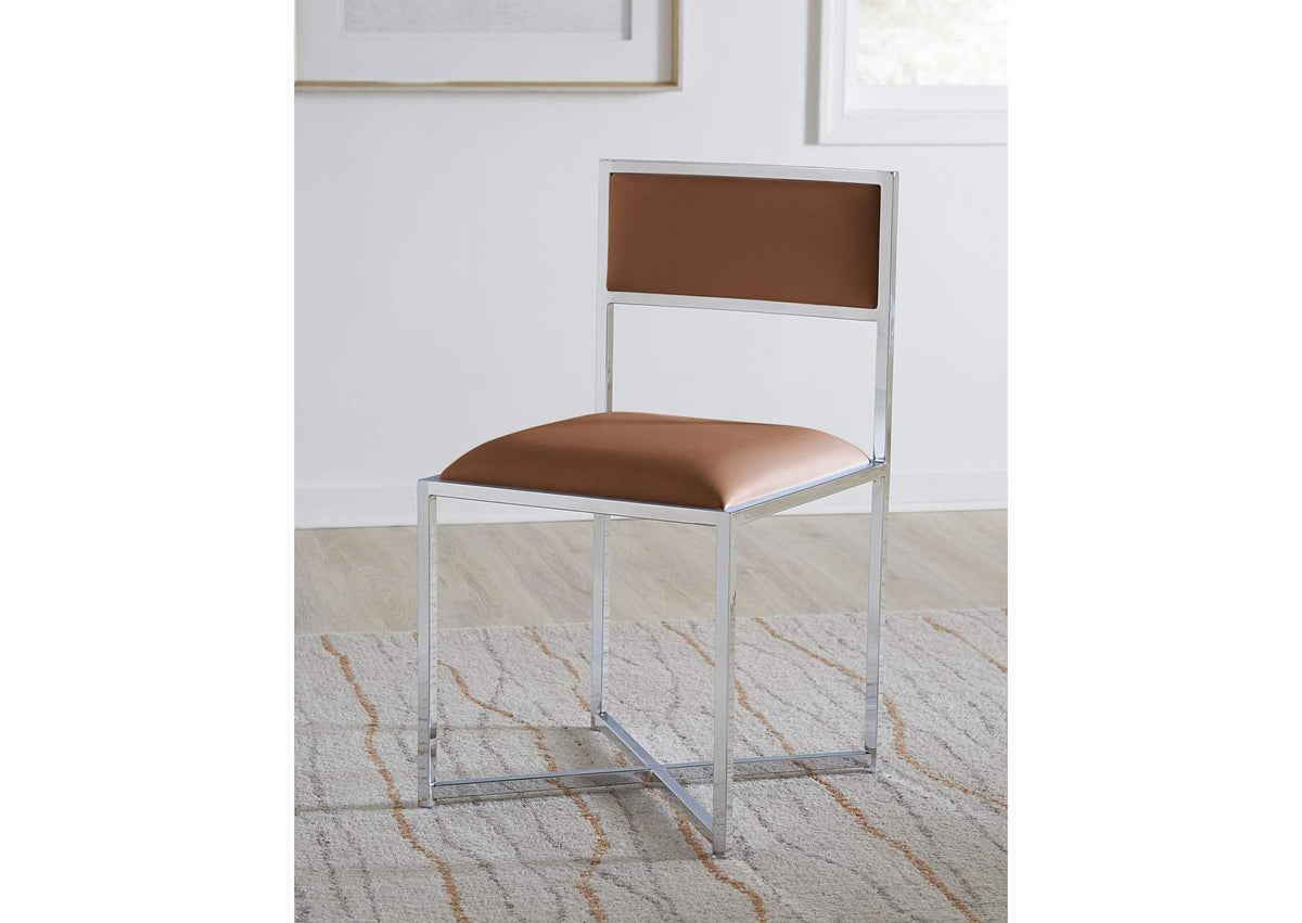 1A8366X Amalfi X - Base Chair In Cognac Leather (Set of 2)