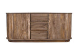 PJRT78 Liyana Solid Wood Three Drawer Two Door Sideboard In Natural Tan