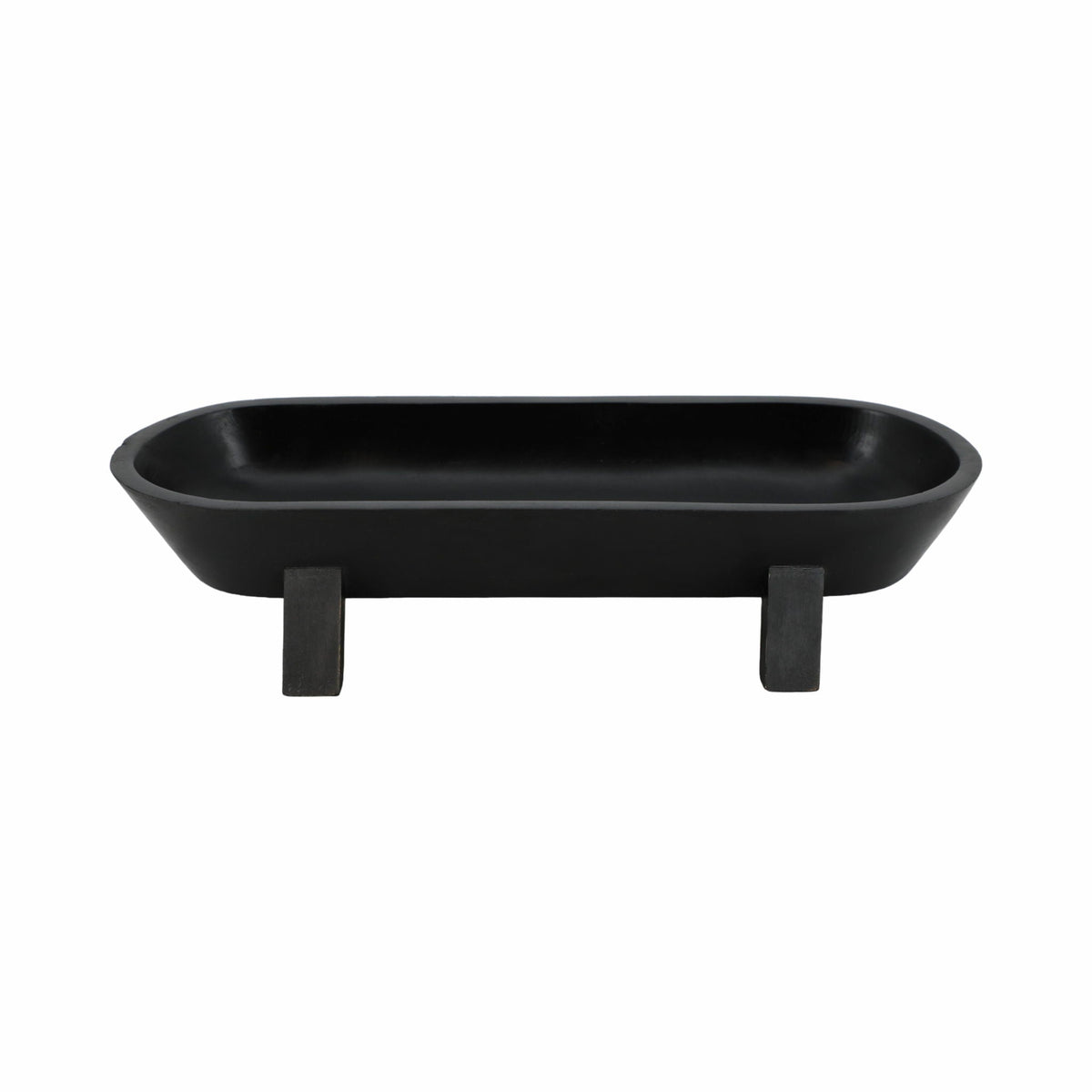 Footed Oval Bowl - Black