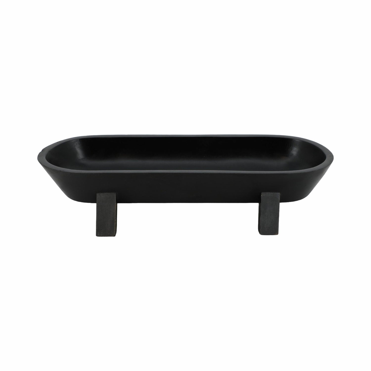 Footed Oval Bowl - Black