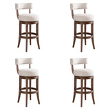 Mystic - Solid Wood Upholstered 30" Bar Height Swivel Barstool