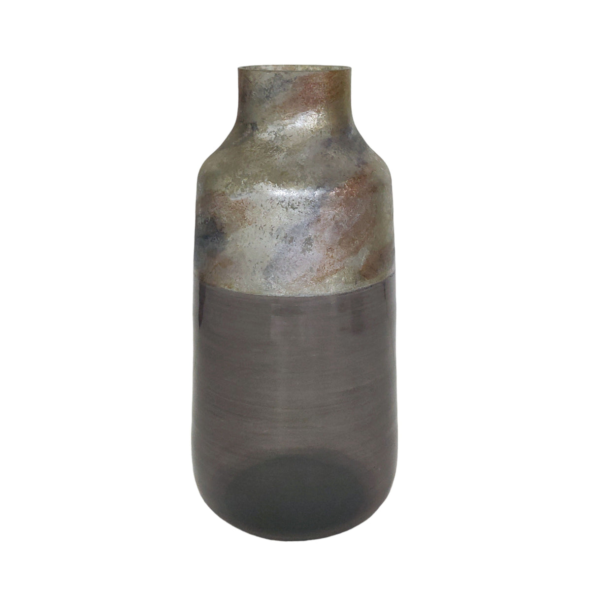 15" 2 Tone Glass Vase - Gray Multi