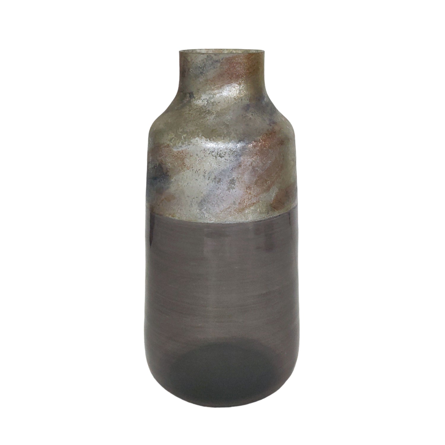 15" 2 Tone Glass Vase - Gray Multi