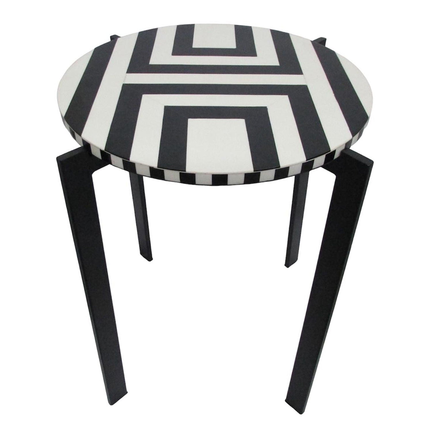 Platted Black And White Accent Table