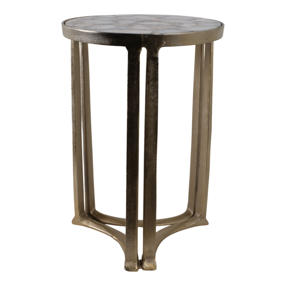 Ellendale Quartz Top Accent Table - Gold / Gray