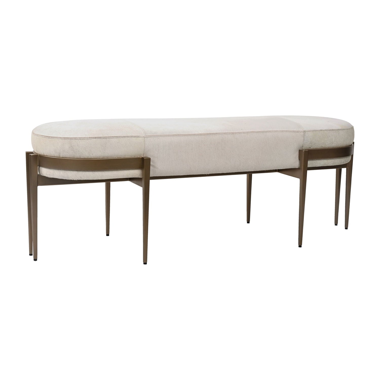 Marellla Hair On Hide Bench - White