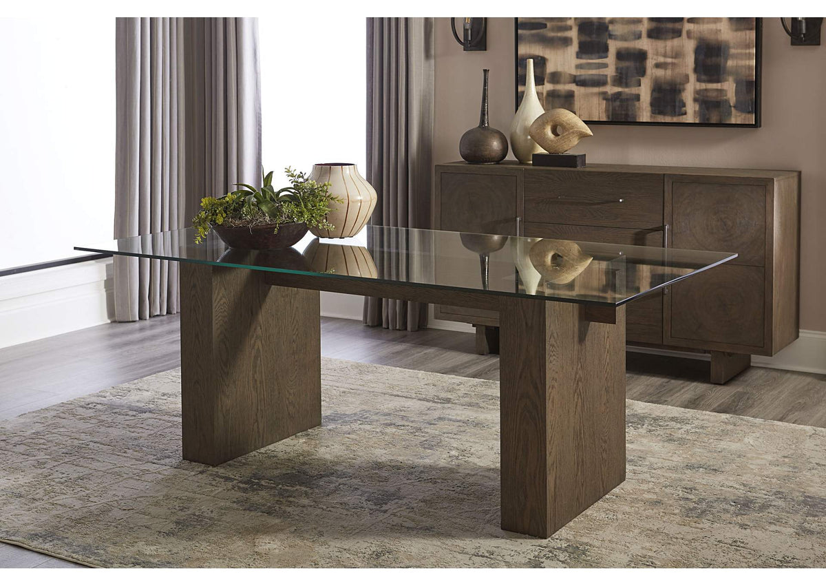 FQBM60 Oakland Glass Table In Brunette