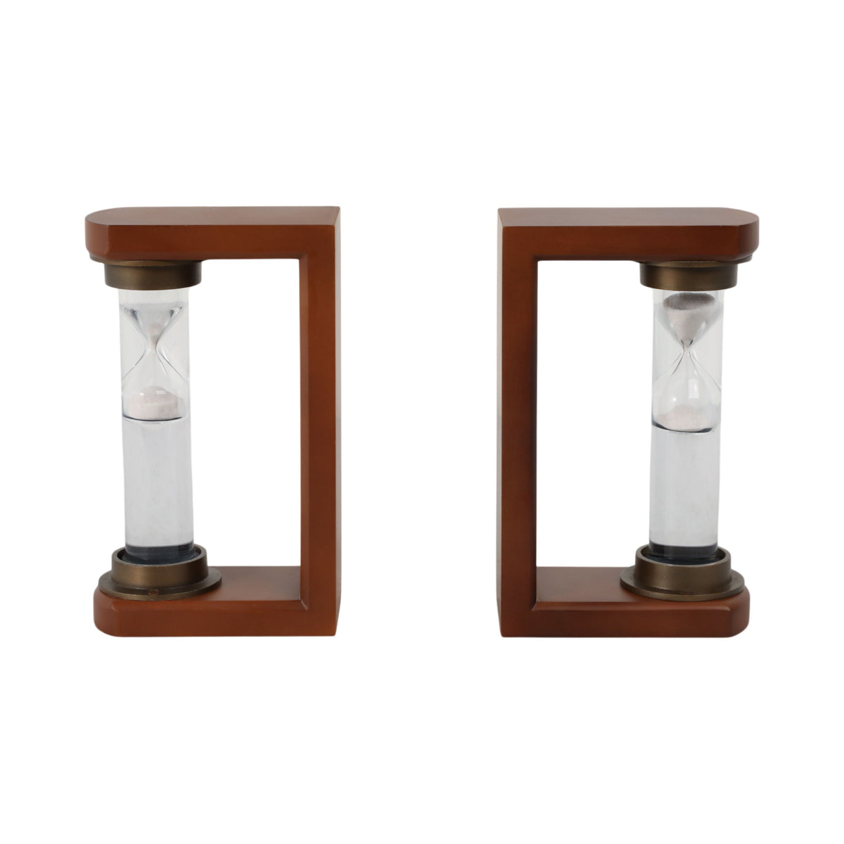 Levine Hourglass Bookends (Set of 2) - Brown