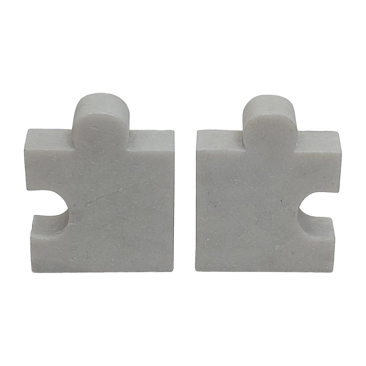 Marble 5" Puzzle Piece Bookends (Set of 2) - White