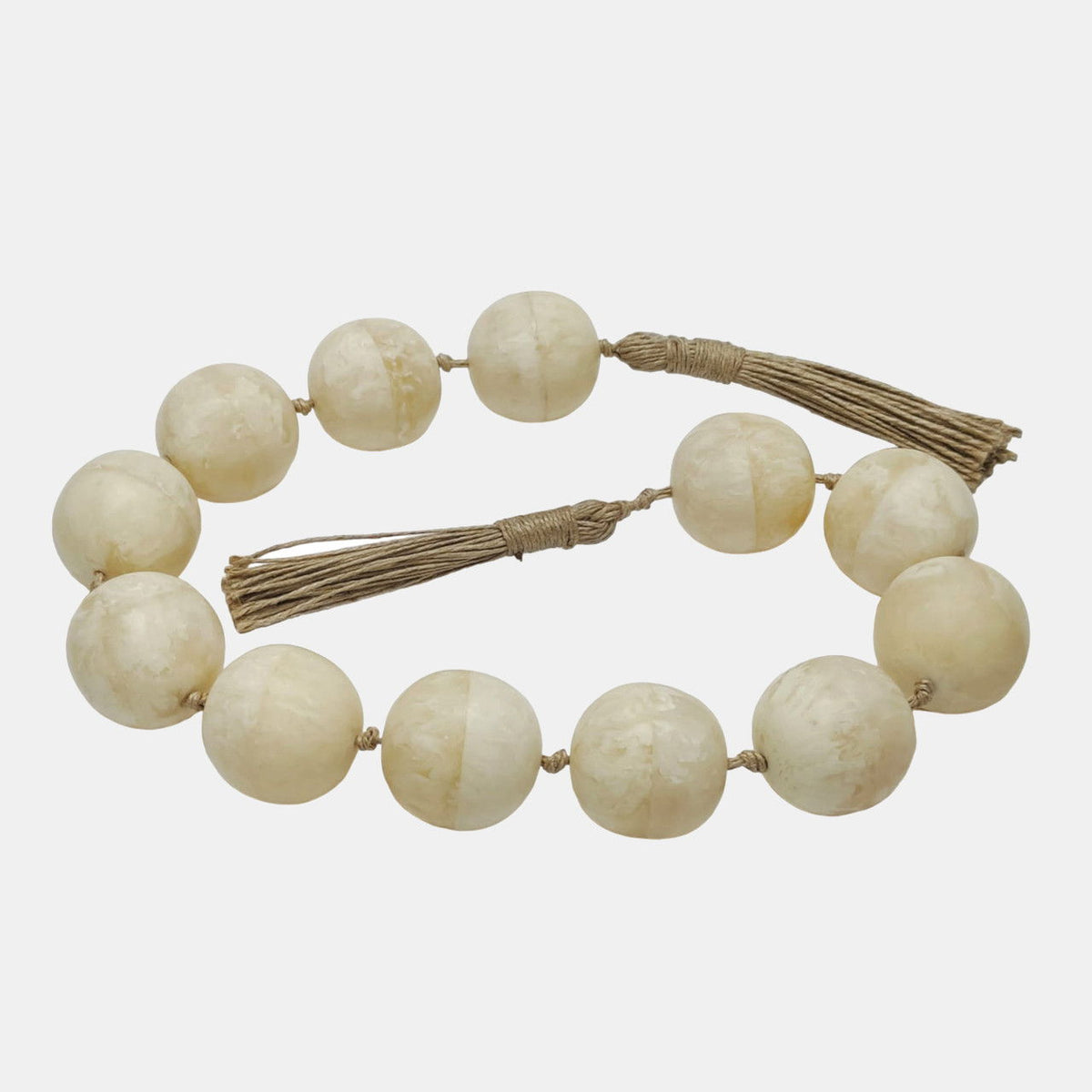 40" Swirled 2" Resin Beaded Garland - Ivory