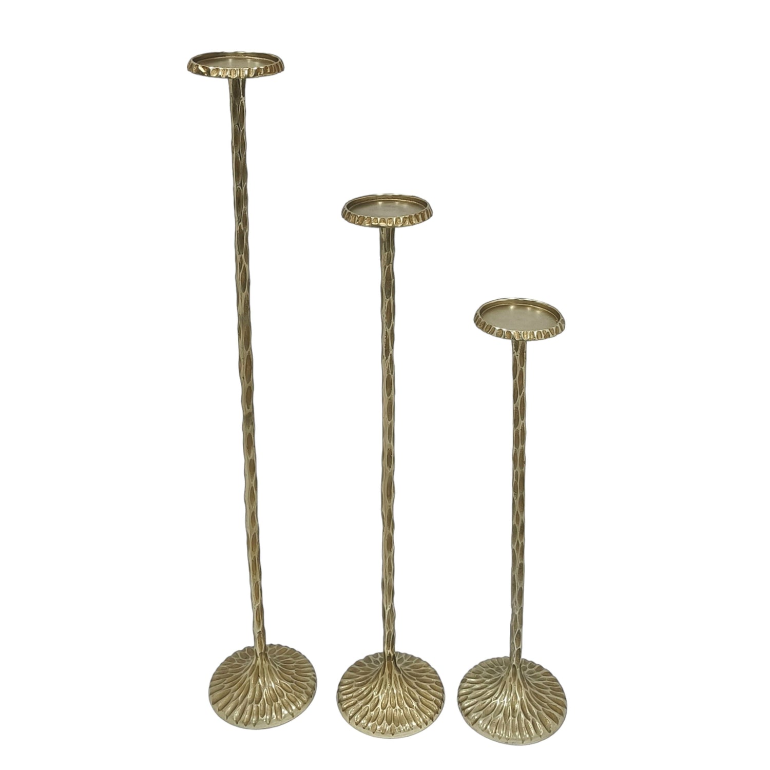26" / 32" / 40" Rosen Tall Candleholders (Set of 3) - Silver