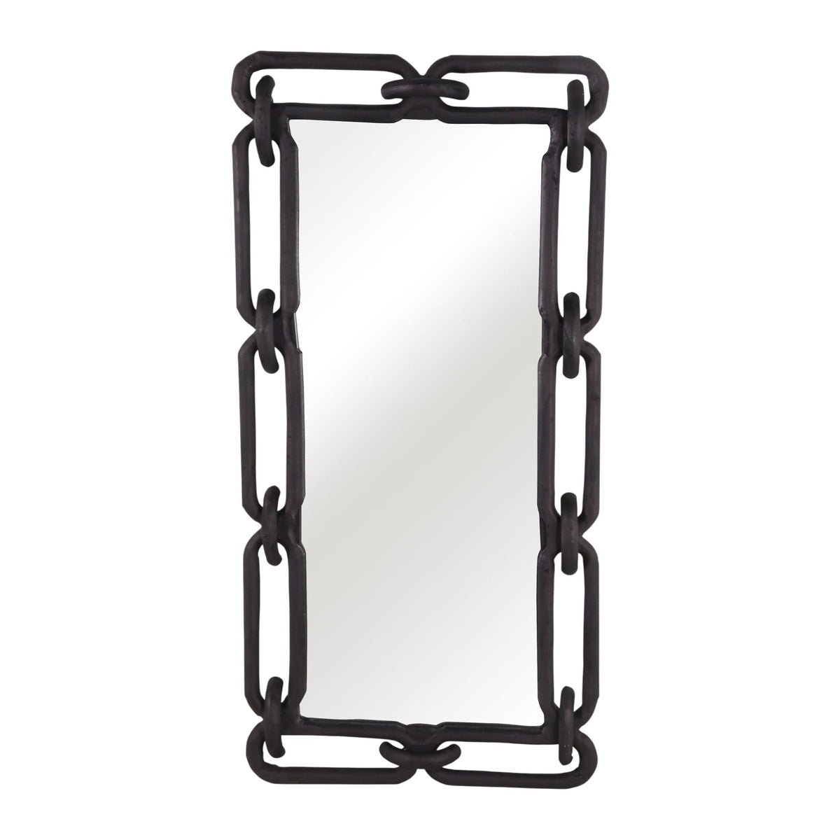 24" x 48" Wood Links Mirror - Black