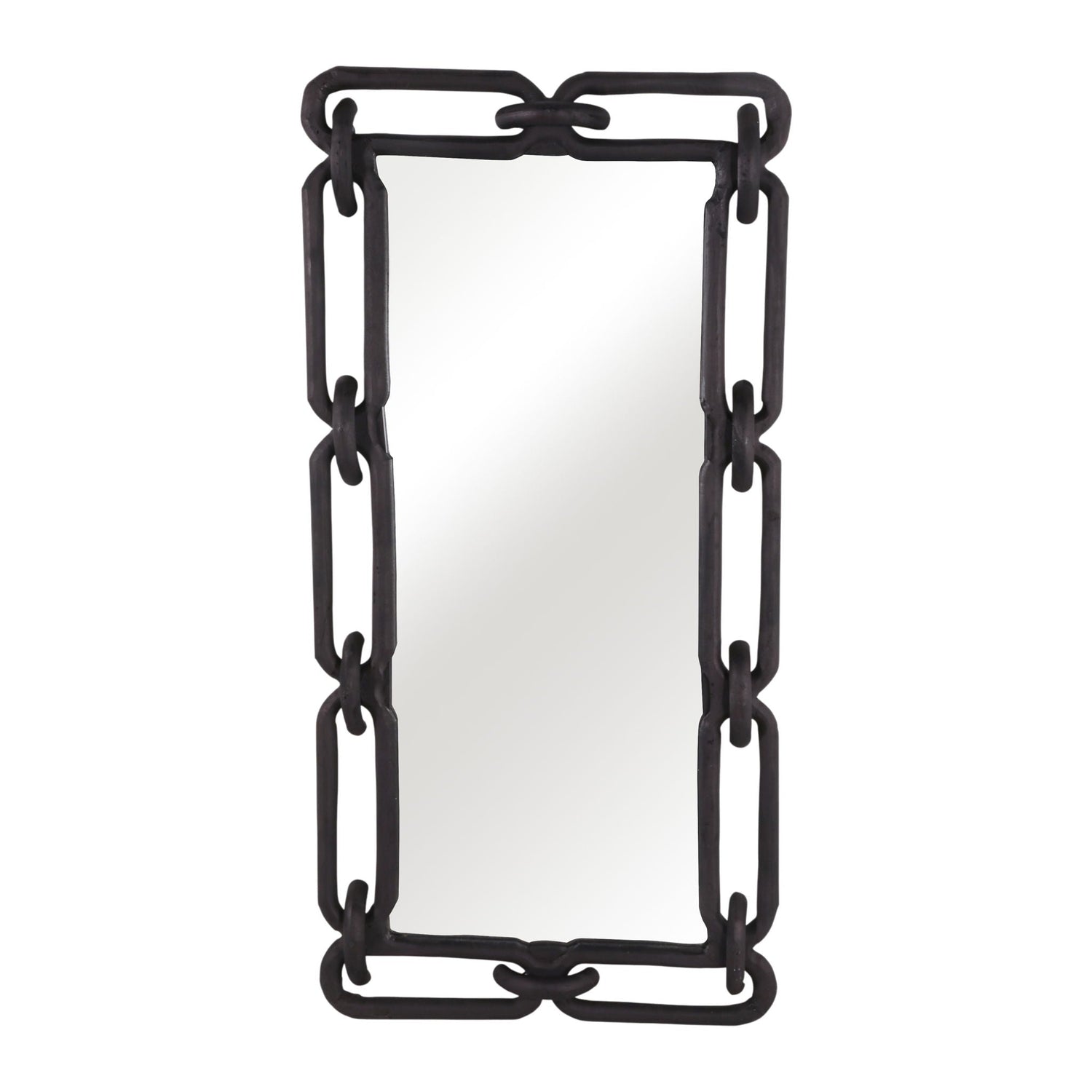 24" x 48" Wood Links Mirror - Black