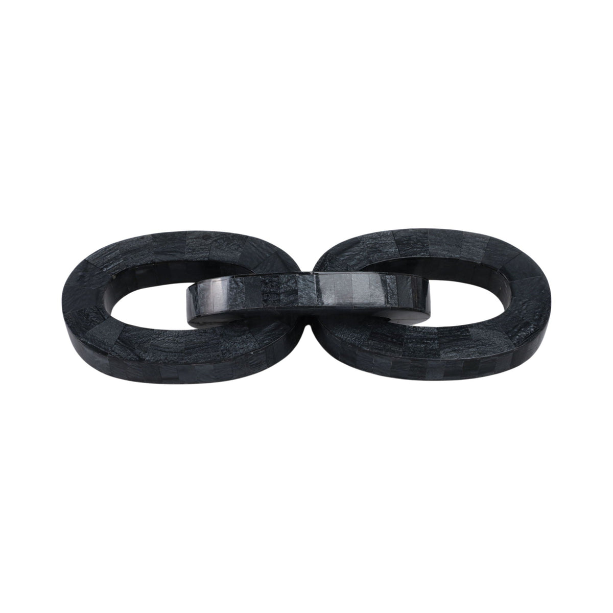 15" x 5" 3-Link Marbled Resin Chain - Black / White