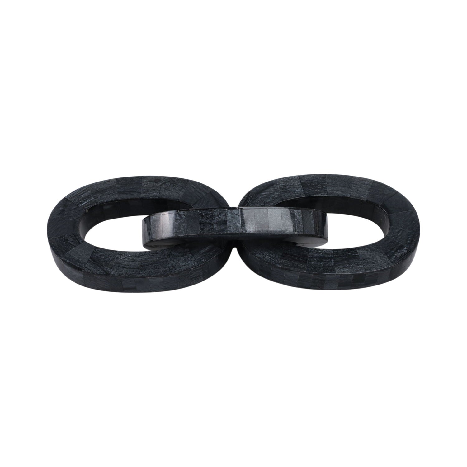 15" x 5" 3-Link Marbled Resin Chain - Black / White