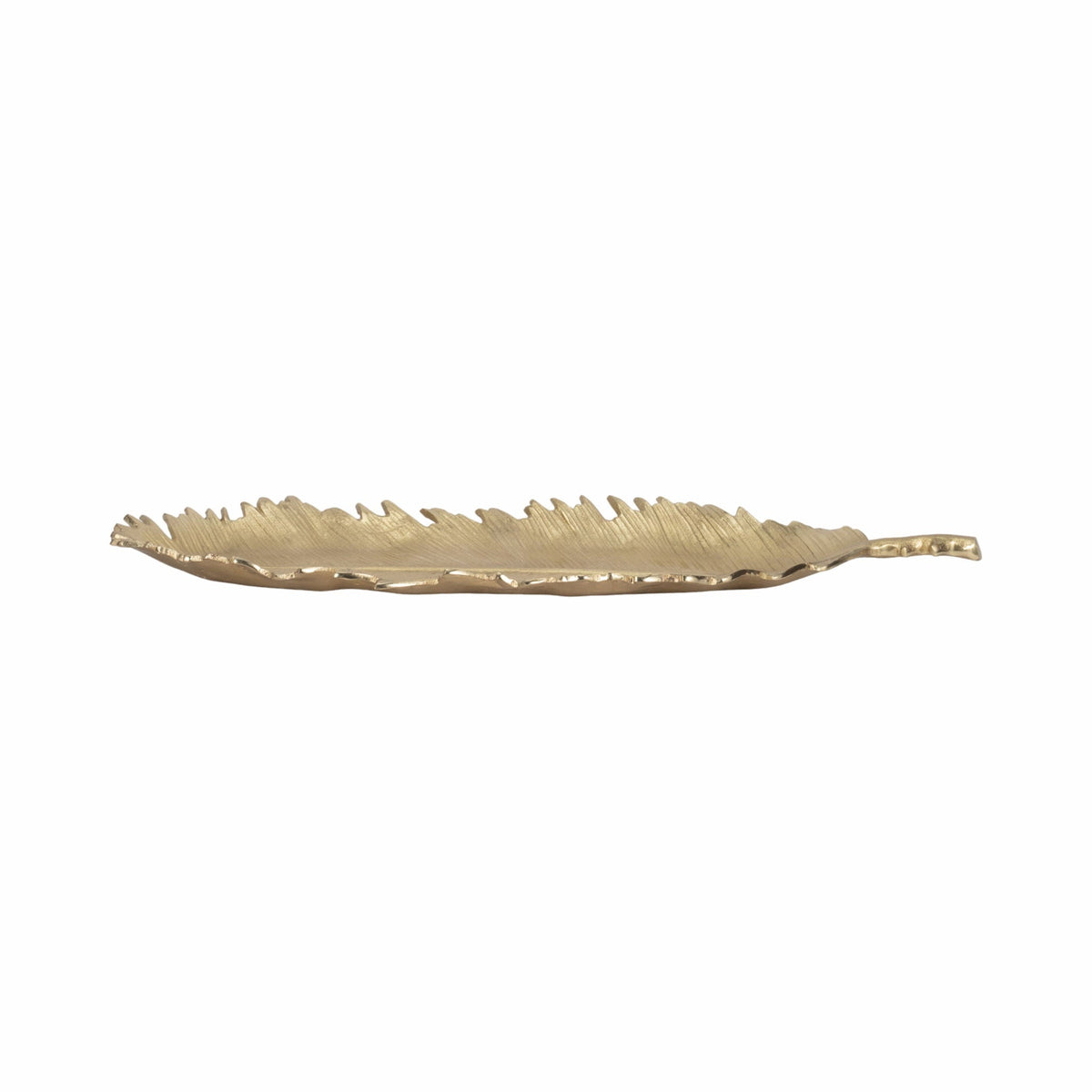 Metal Leaf Deco Plate 20" - Gold