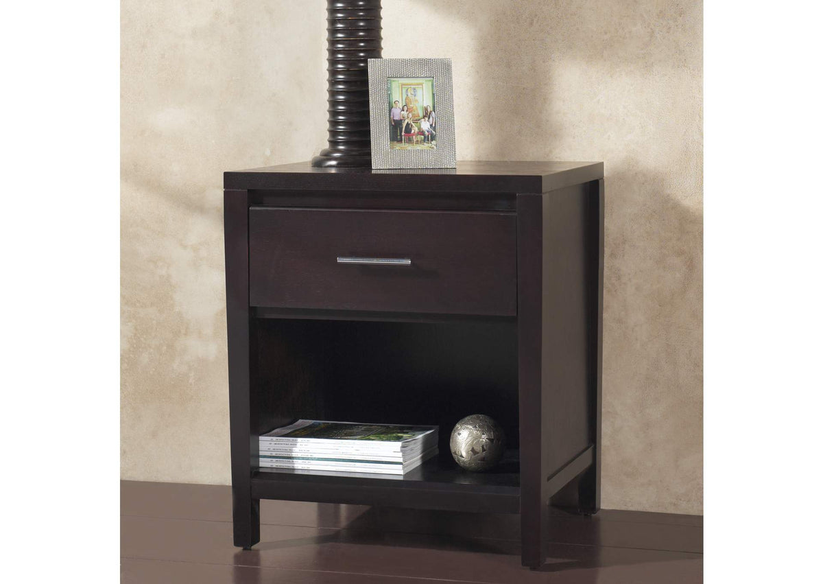 NV2381 Nevis One Drawer Nightstand In Espresso