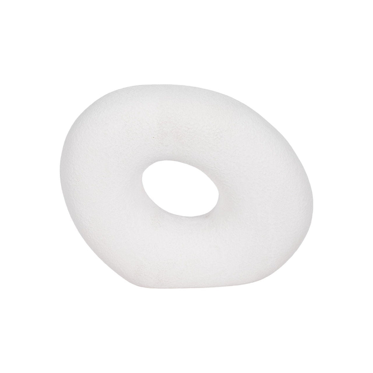 10" Textured Open Cut-Out Slanted Circle Object - White