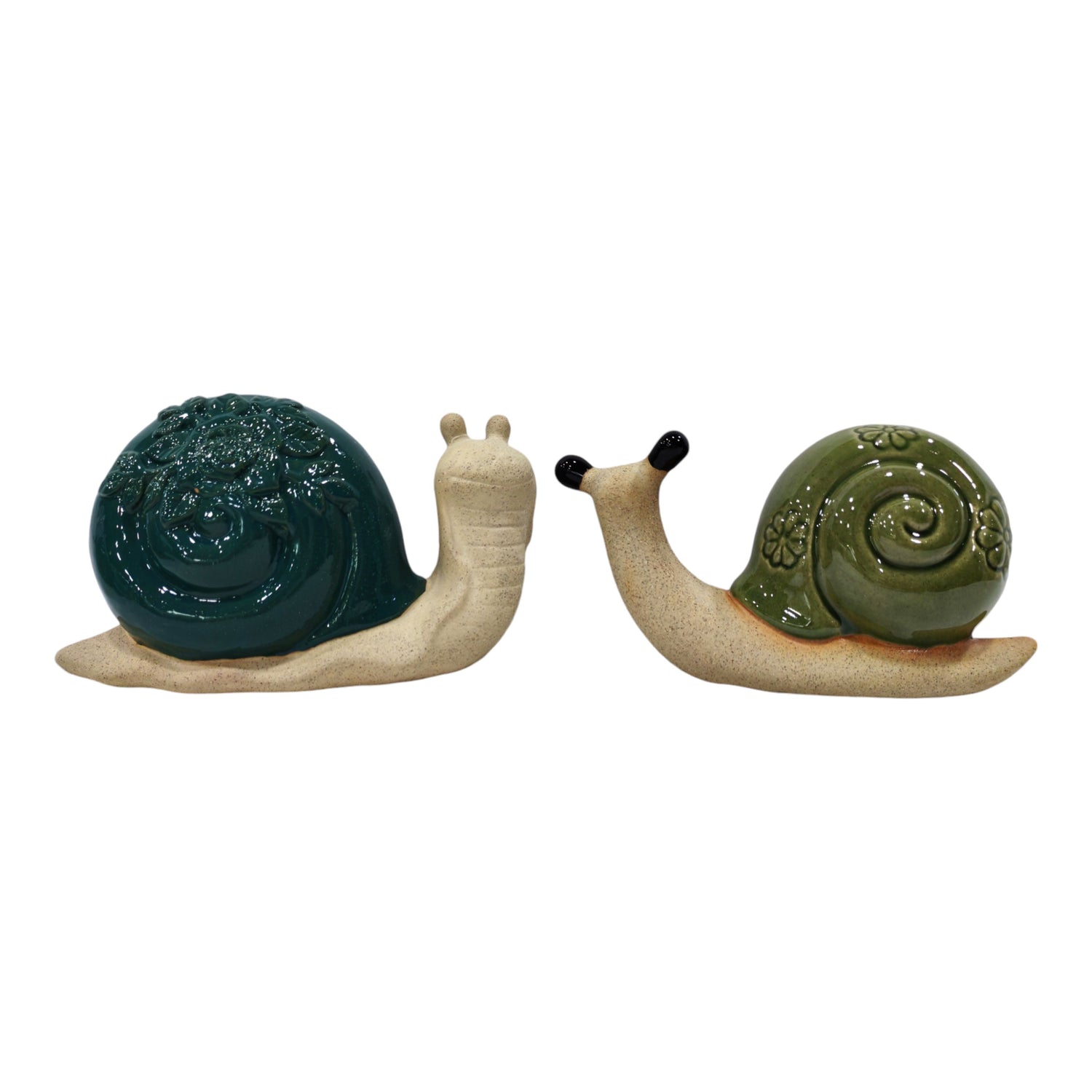Flower Snails (Set of 2) - Blue / Green