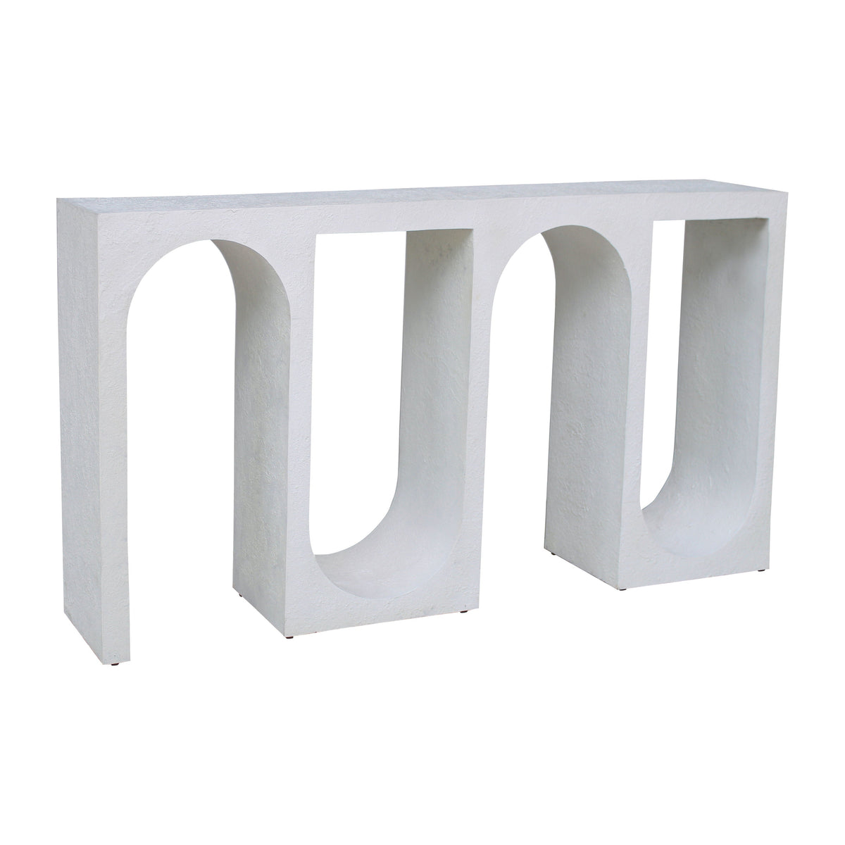 Cement Textured Console - White