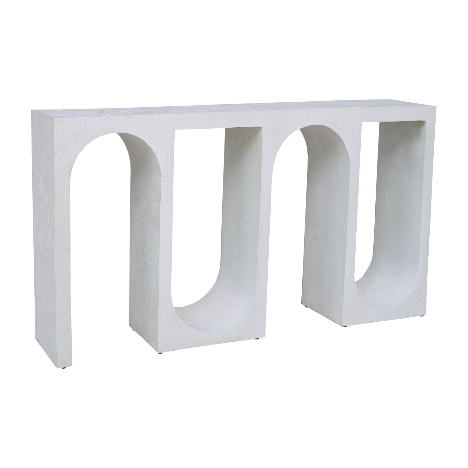Cement Textured Console - White