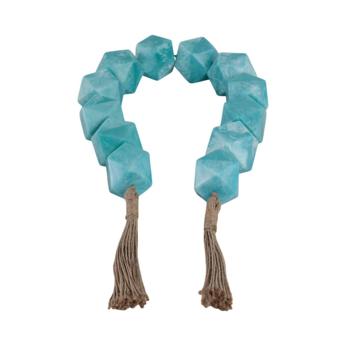 45" x 2" Geo Carved Bead Garland - Blue