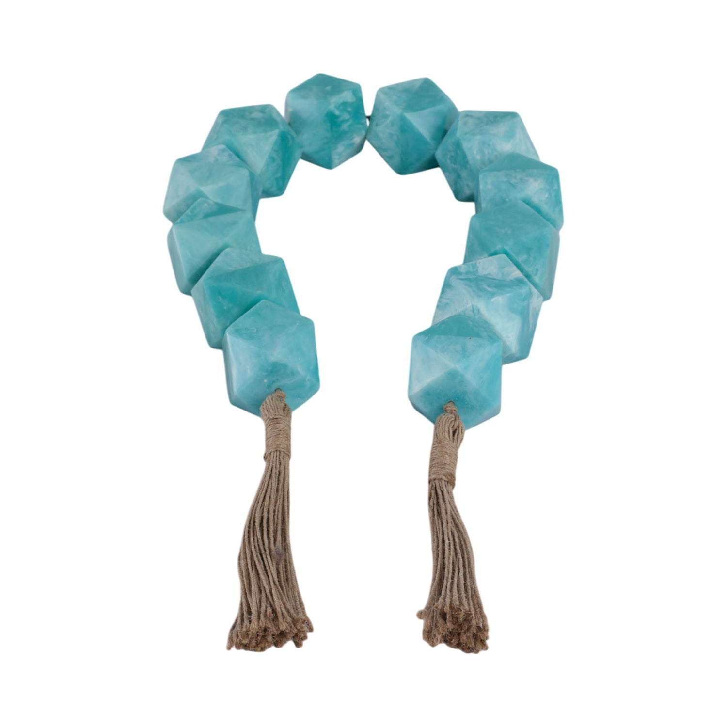 45" x 2" Geo Carved Bead Garland - Blue