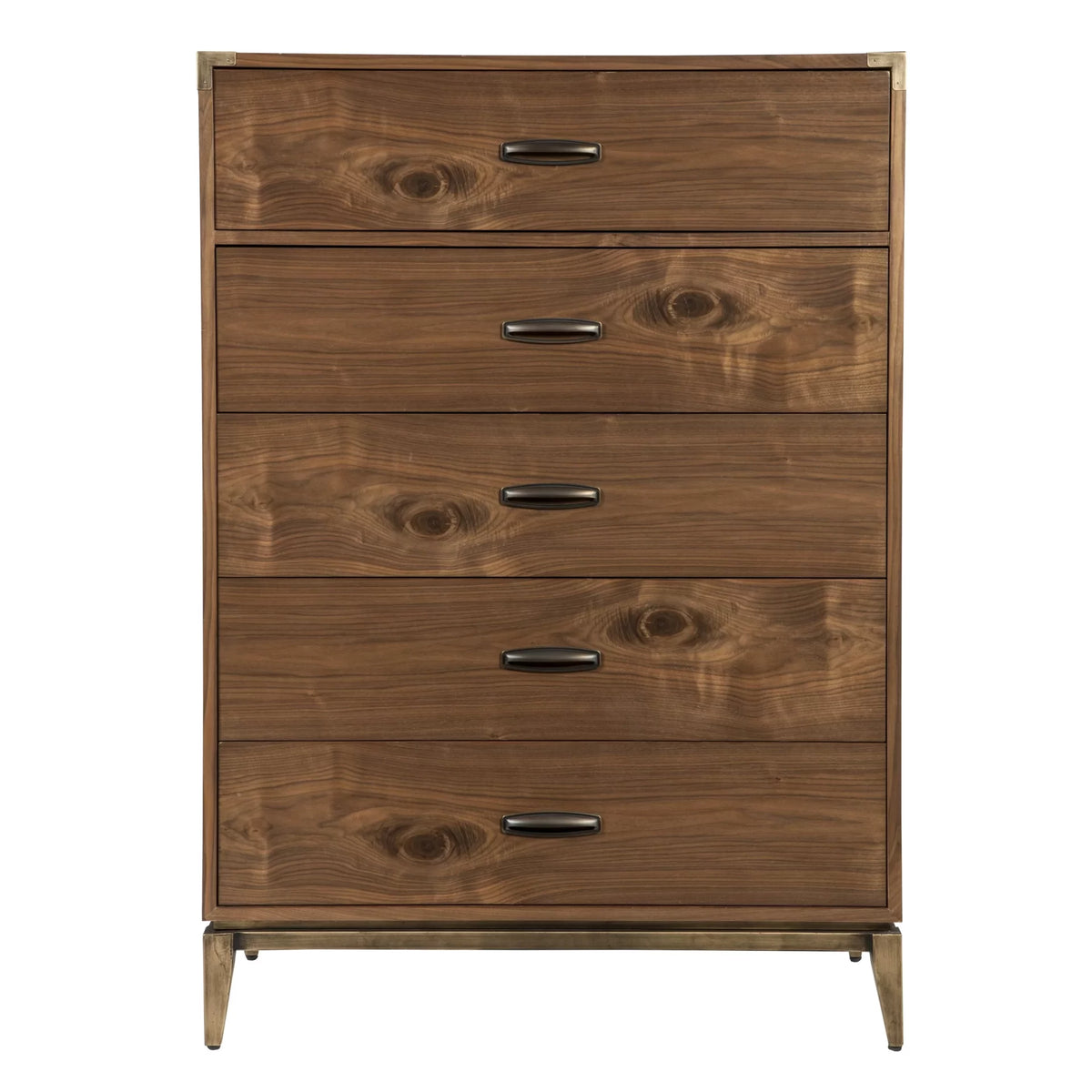 Adler Five Drawer Chest in Natural Walnut