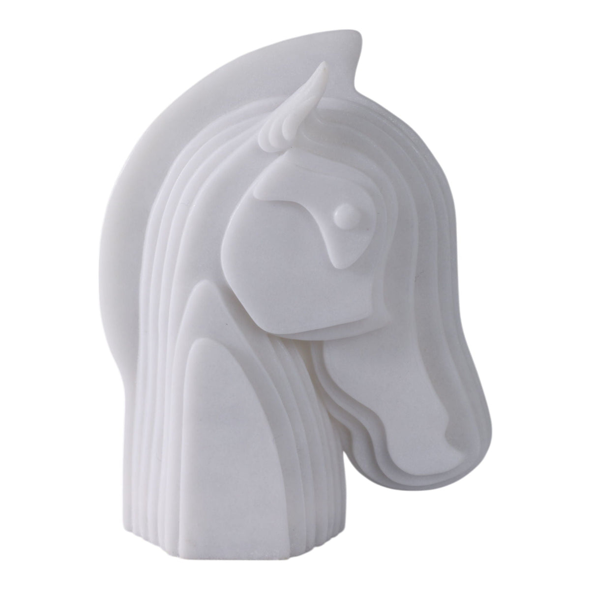 12" x 10"Resin Horse Head Sculpture - White