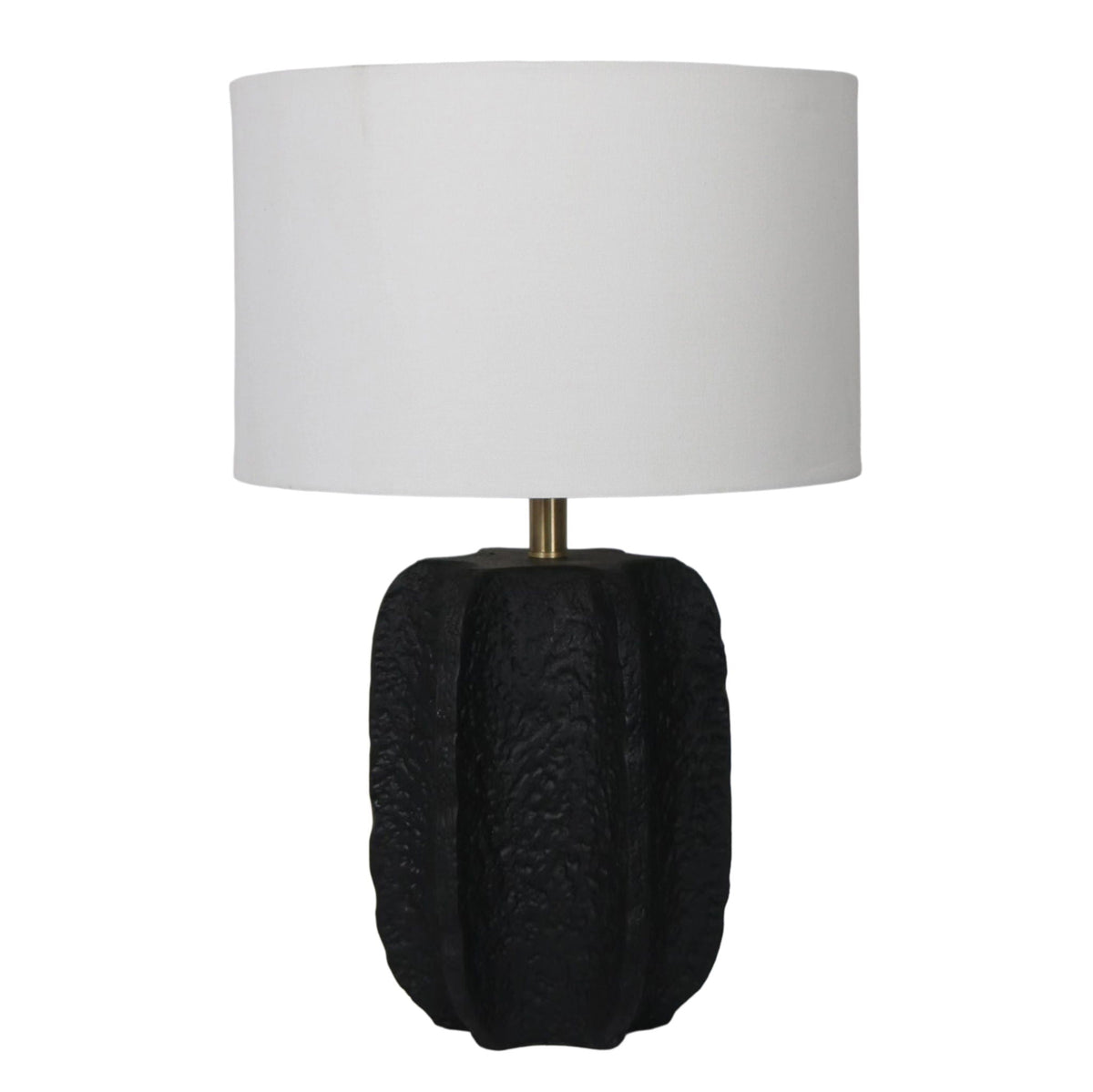 24" Textured Jagged Table Lamp - Black / White