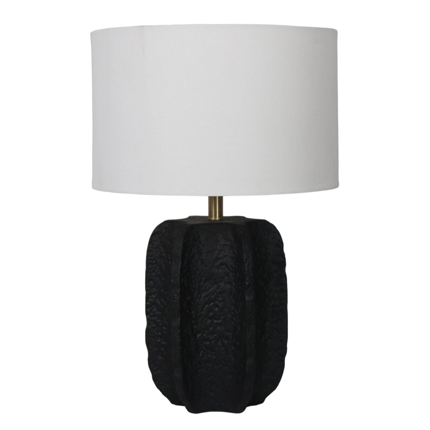 24" Textured Jagged Table Lamp - Black / White