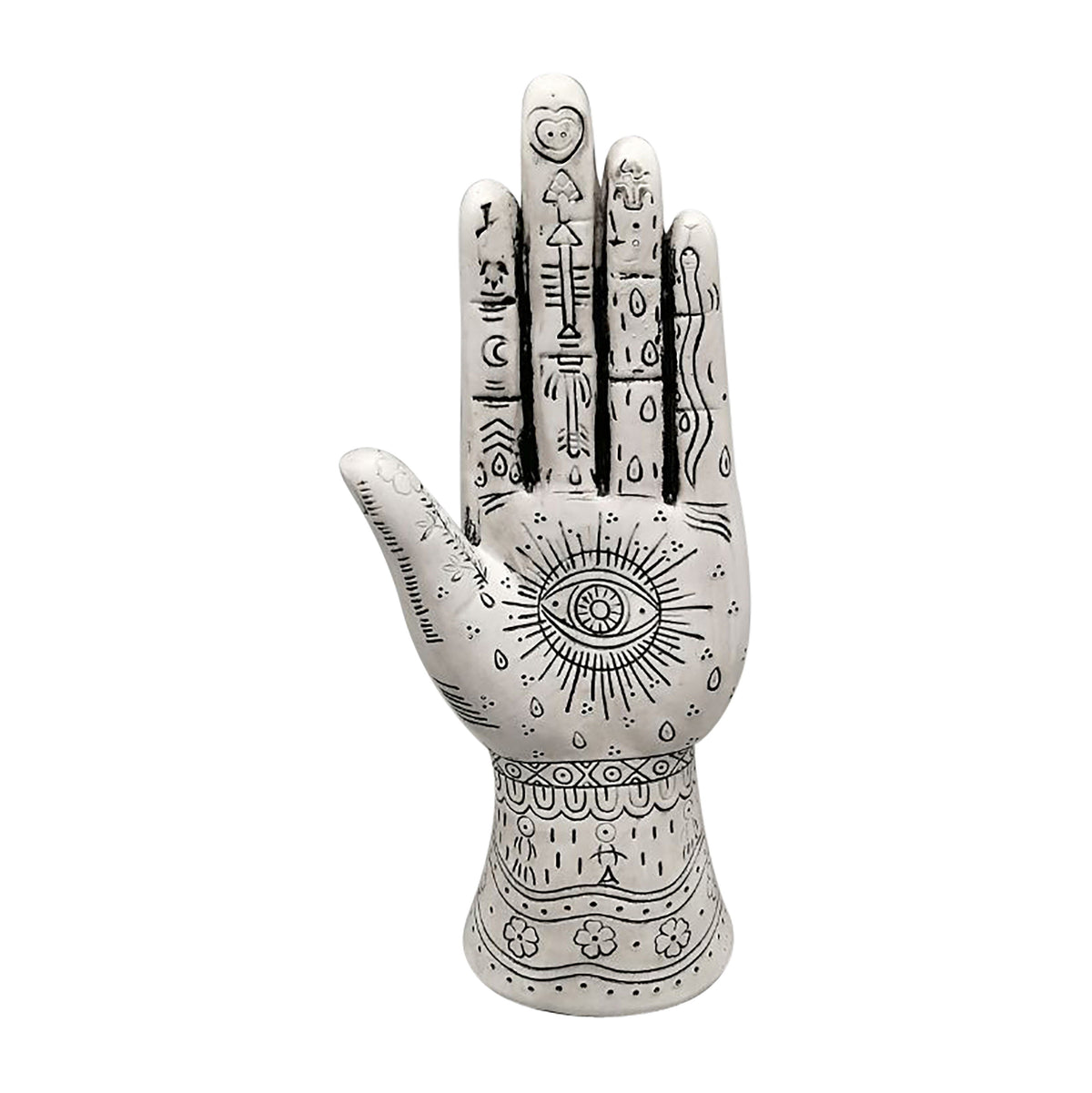 Resin 10" Tattoo Hand - White