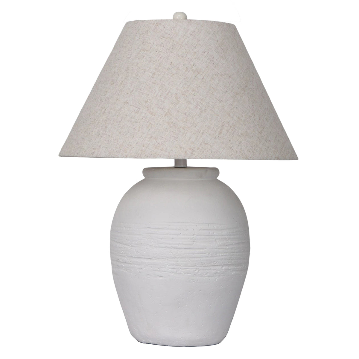 27" Artisan Jug Table Lamp Tapered Shade - White / Beige