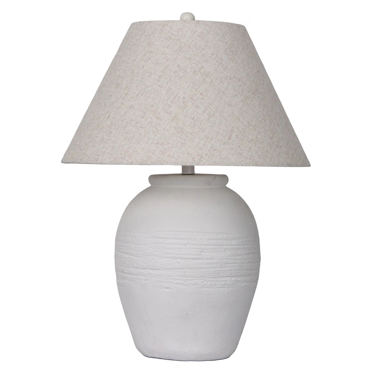 27" Artisan Jug Table Lamp Tapered Shade - White / Beige
