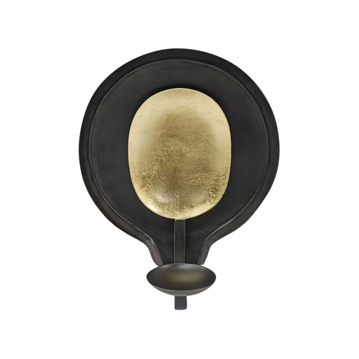 Metal 9" Round Votive Holder - Black/Gold