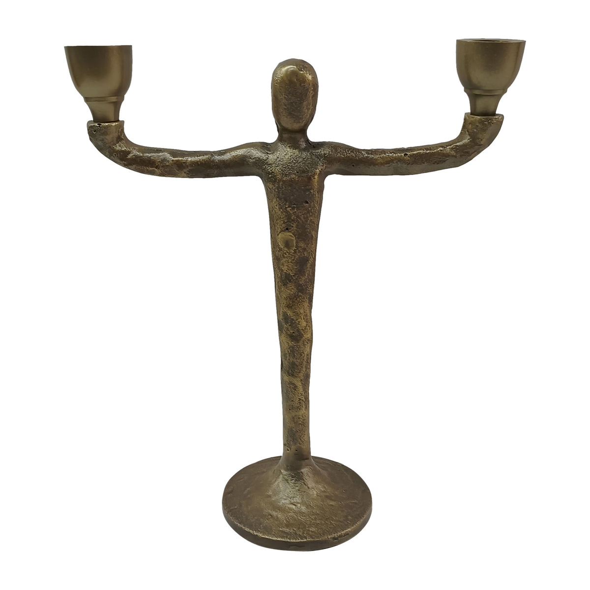 Metal 12" 2 Taper Candelabra - Gold