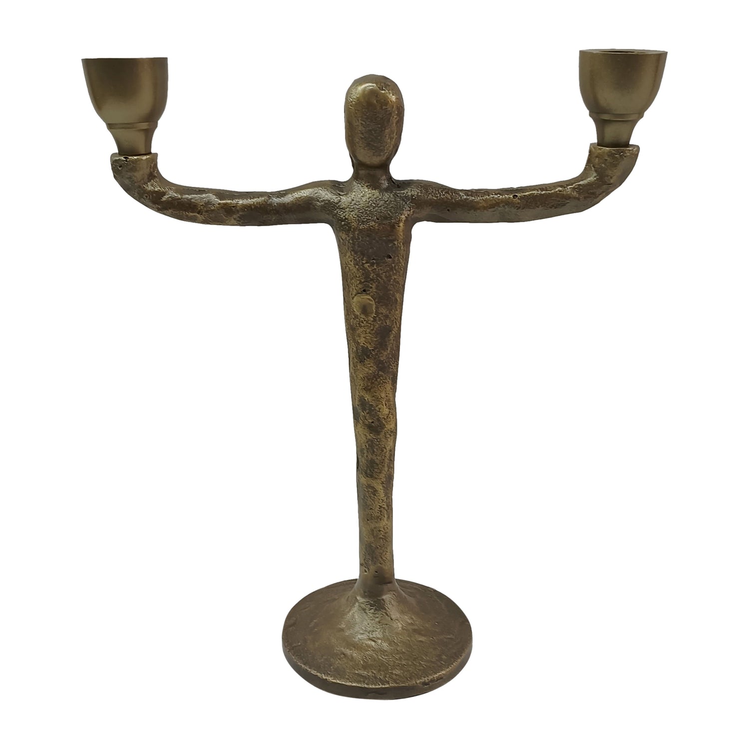 Metal 12" 2 Taper Candelabra - Gold