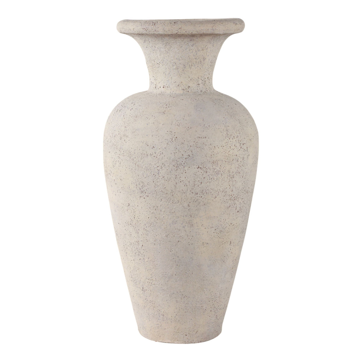 24" x 11" Terracotta Floor Vase - White