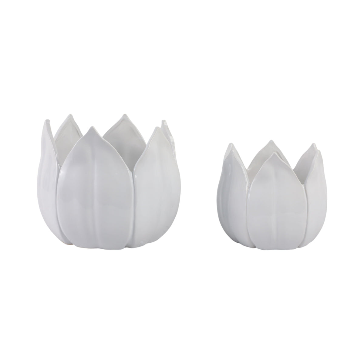 9" / 12" Petal Planters (Set of 2) - White