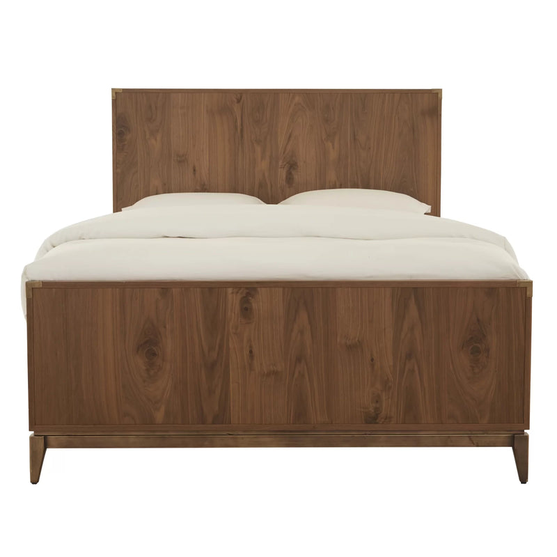 Adler Wood Panel Bed in Natural Walnut