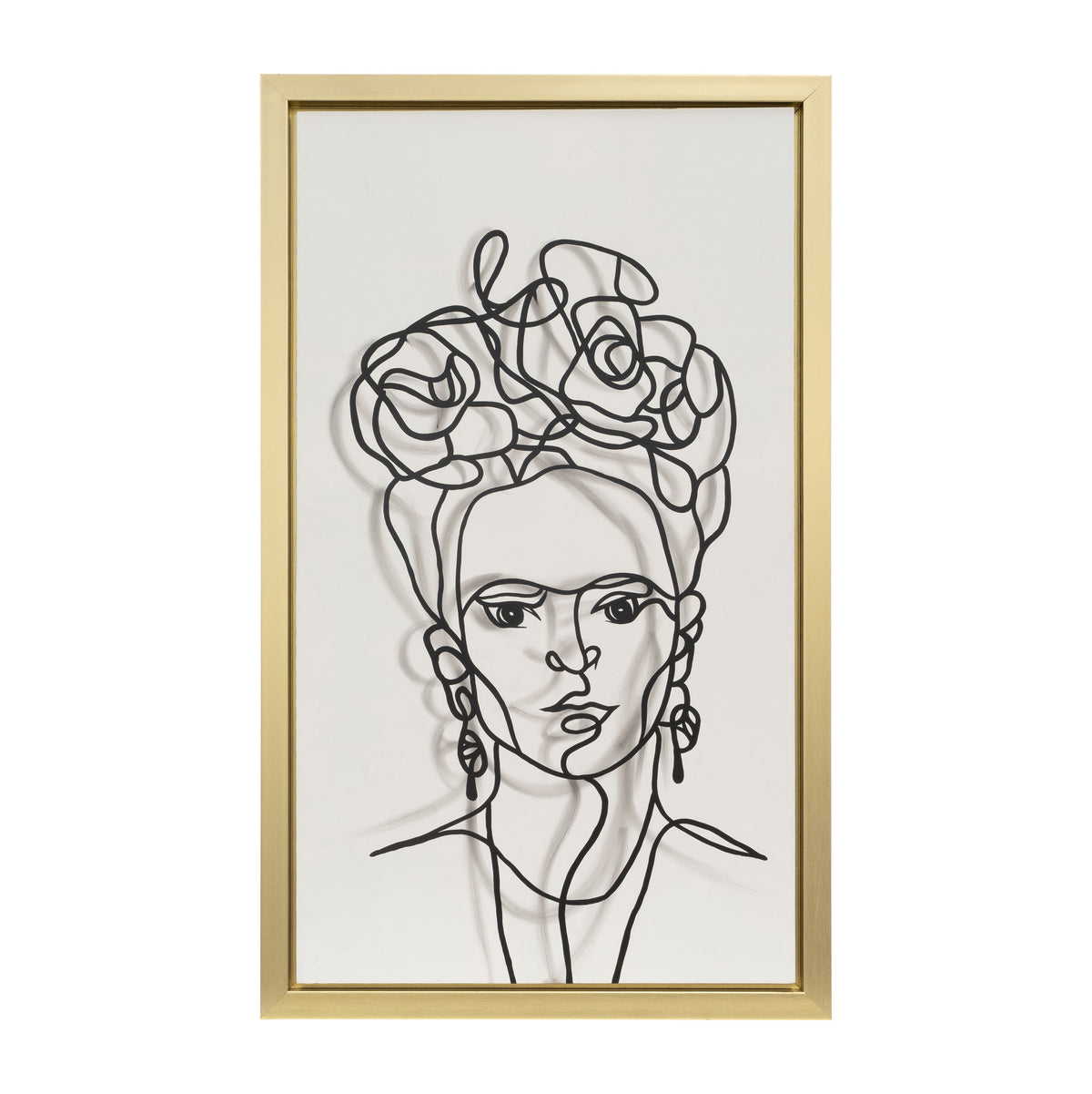Hand Painted Frida Illusion - White / Black